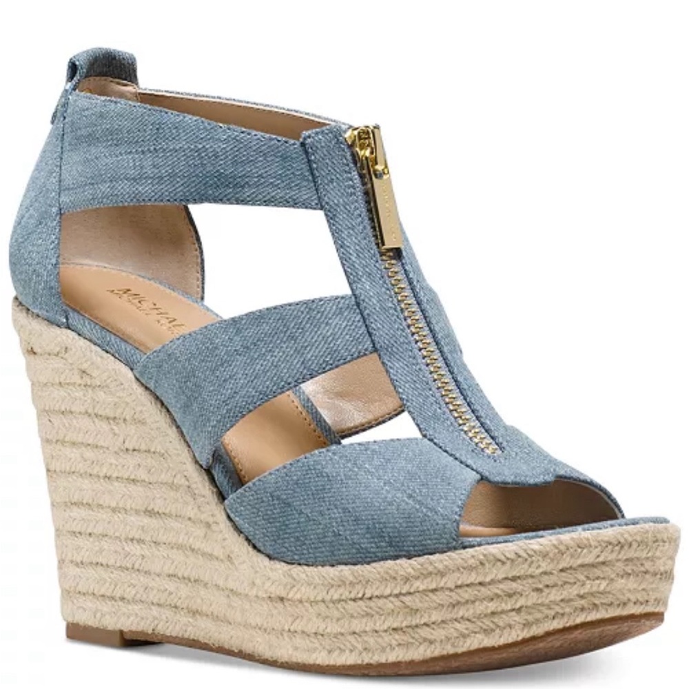 Michael Kors - Damita Platform Wedge Sandals Denim – Size 9M (40M)
